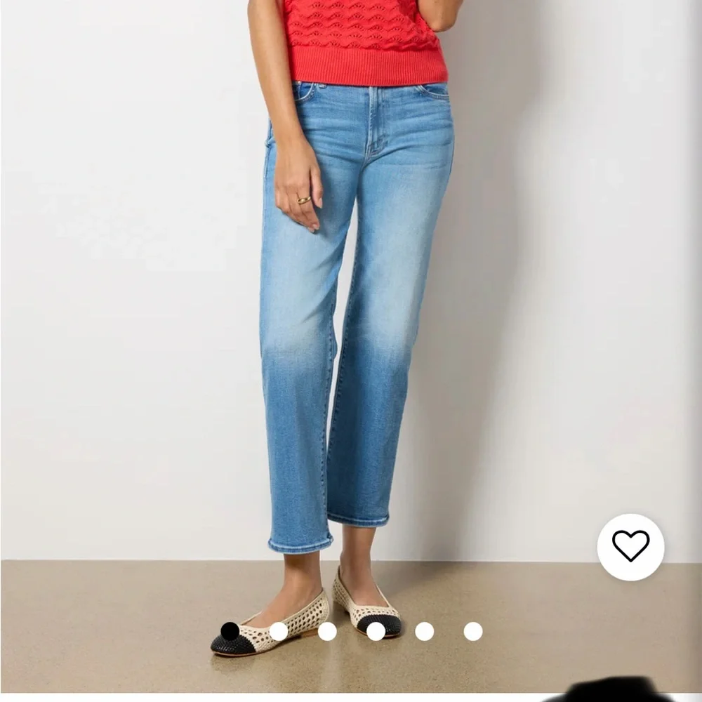 MOTHER LiL’ Rambler Zip Flood Color: Out of the Blue Straight Leg Jeans - Picture 1 of 14